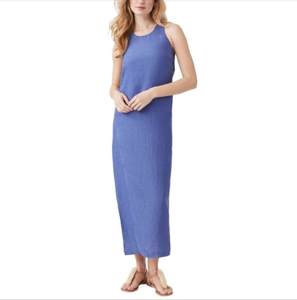 NEW ...J.mclaughlin Ailene Linen Denin Midi Dress -Size 14